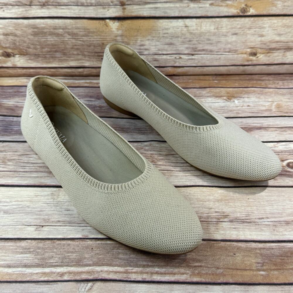Vivaia Womens Tan Woven Ballet Flat Comfort Shoes Size 10